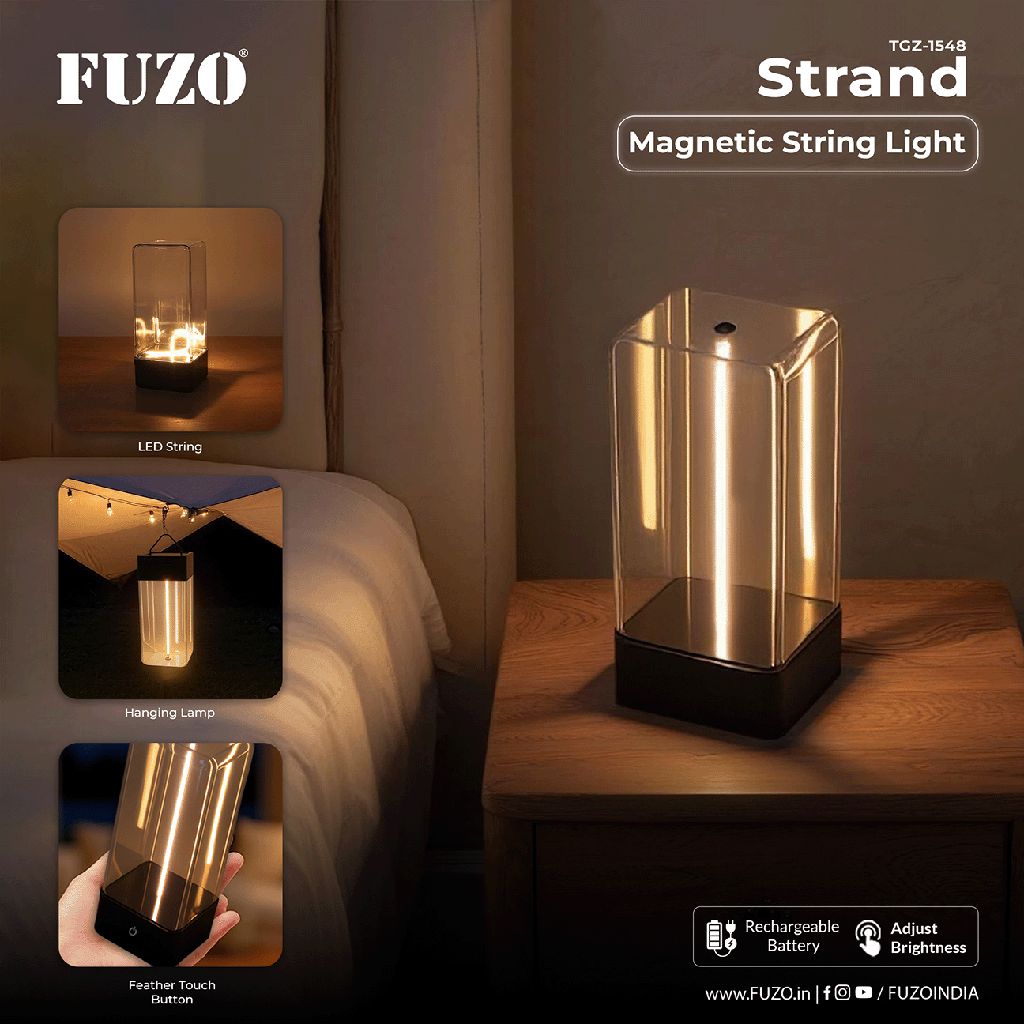 Magnetic LED String Light with Digital Clock